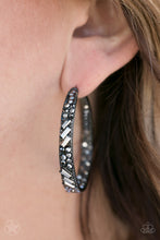 Load image into Gallery viewer, GLITZY By Association -black Hoop Earrings