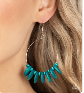 Paparazzi Earring ~ Surf Camp - Blue