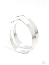 Load image into Gallery viewer, Flat Out Fashionable - Silver Post Hoop Earring-Paparazzi
