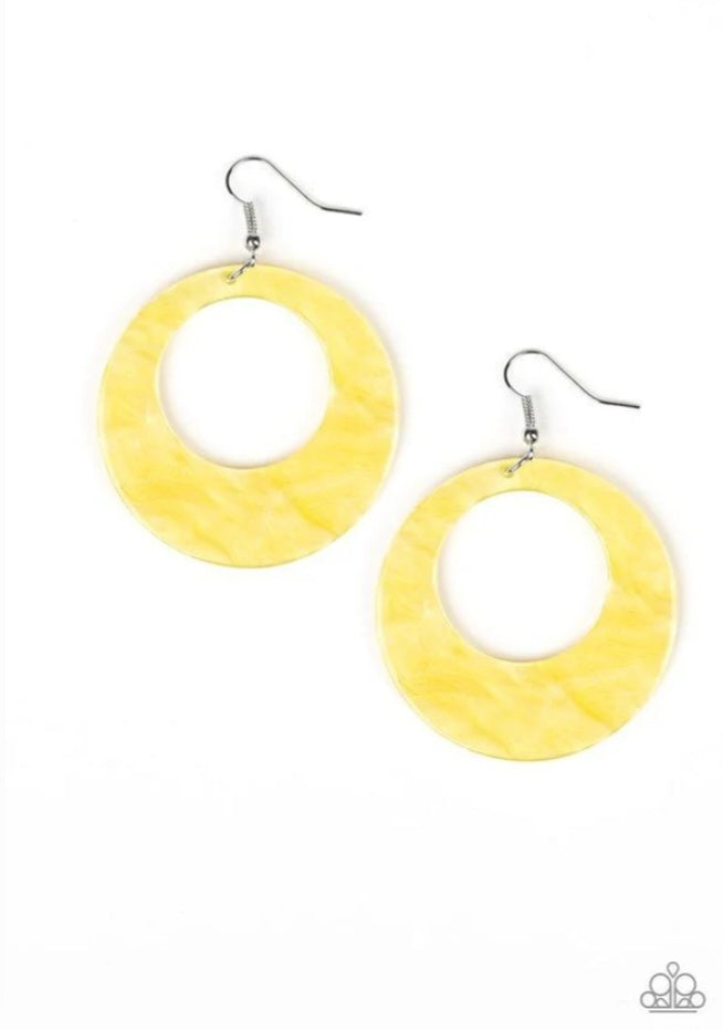 Paparazzi Earring ~ Tropical Trailblazer - Yellow