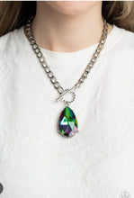 Load image into Gallery viewer, Edgy Exaggeration Multi Green Rhinestone Necklace - Paparazzi Accessories
