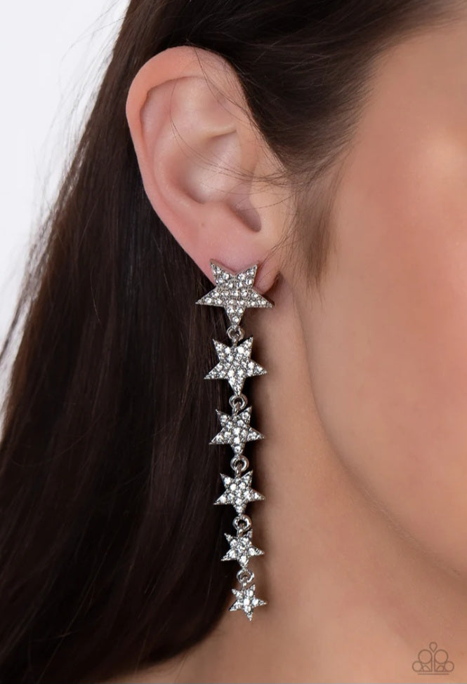 Americana Attitude - White Post Earrings