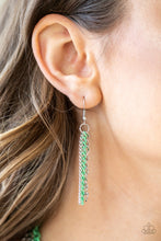 Load image into Gallery viewer, INDUSTRIAL VIBRANCE - GREEN AND SILVER CHAIN LAYERED NECKLACE (RB-02)
