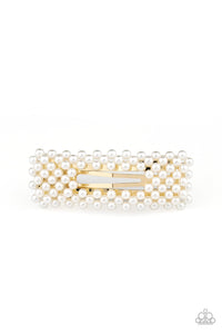 Clutch Your Pearls - Gold - White Pearls - Hair Clip