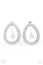 Load image into Gallery viewer, Dapper Dazzle - White Clip-On Earrings
