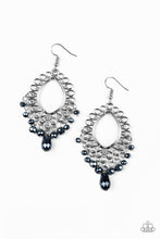 Load image into Gallery viewer, Just Say NOIR - Blue - Silver Earrings
