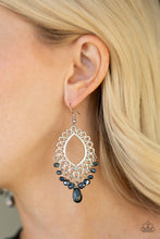 Load image into Gallery viewer, Just Say NOIR - Blue - Silver Earrings
