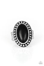 Load image into Gallery viewer, DESERT HEAT - BLACK STONE - STUDDED SILVER - RING
