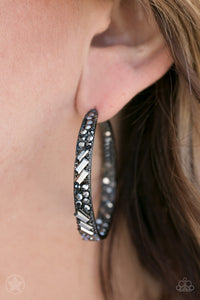 GLITZY By Association -black Hoop Earrings