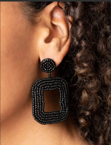 Beaded Bella - Black - Earrings