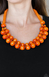 Caribbean Cover Girl - Orange Wood Necklaces