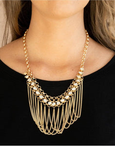 Flaunt Your Fringe - Gold Necklaces (G-092)