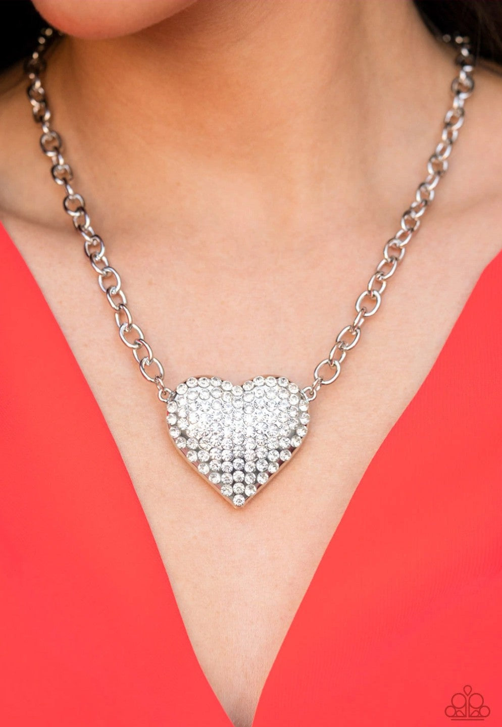 Heartbreakingly Blingy White Necklace