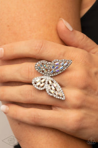 Flauntable Flutter - Multi Iridescent Butterfly Ring