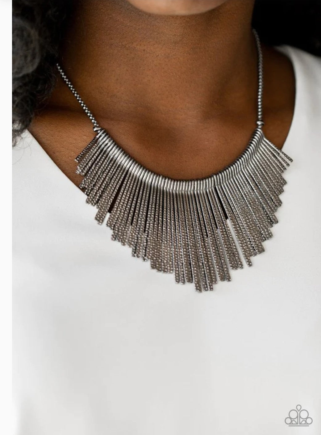 Metallic Mane - Black Necklace