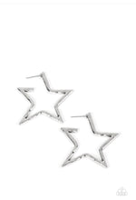 Load image into Gallery viewer, All-Star Attitude Silver Star Hoop Earrings 
